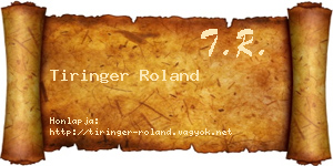 Tiringer Roland névjegykártya